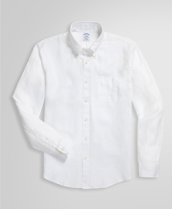 Irish Linen Sport Shirt MG04128: White 100200016 Irish Linen Sport Shirt MG04128: White 100200016