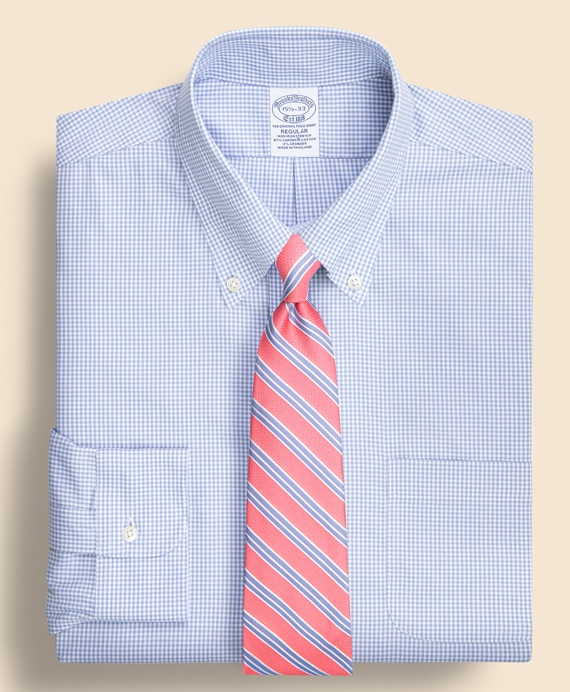 ノンアイロン　スーピマコットンストレッチ　ギンガムチェック　ドレスシャツ　Regular Fit