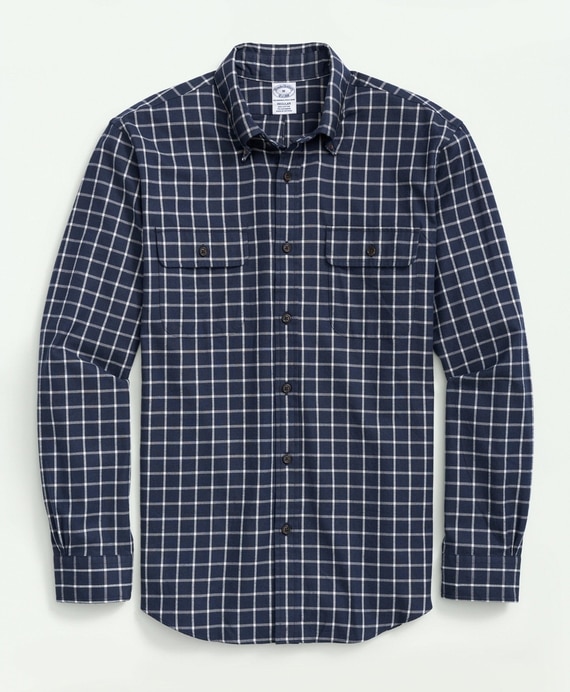 チェック　ダブルポケット　スポーツシャツ　Regular Fit