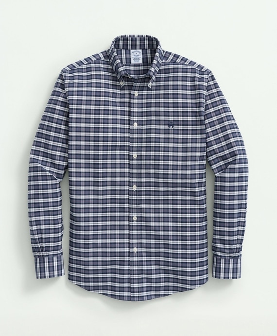 長袖　ノンアイロン　タータンチェック　スポーツシャツ　Regular Fit