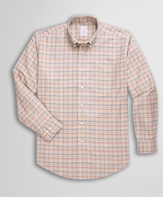 ノンアイロン　ストレッチコットンツイル　タッターソール　スポーツシャツ　Traditional Fit