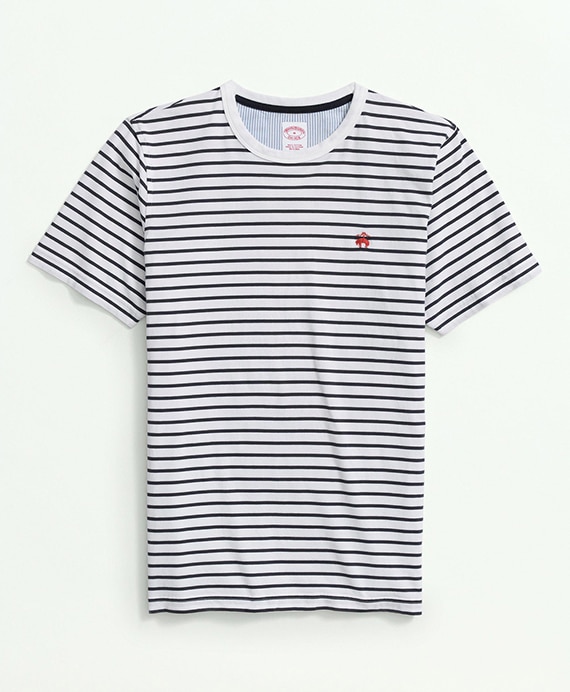 ピーチコットン　ストライプ　Tシャツ