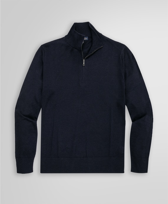 メリノウール　ハーフジップ　モックネックセーター