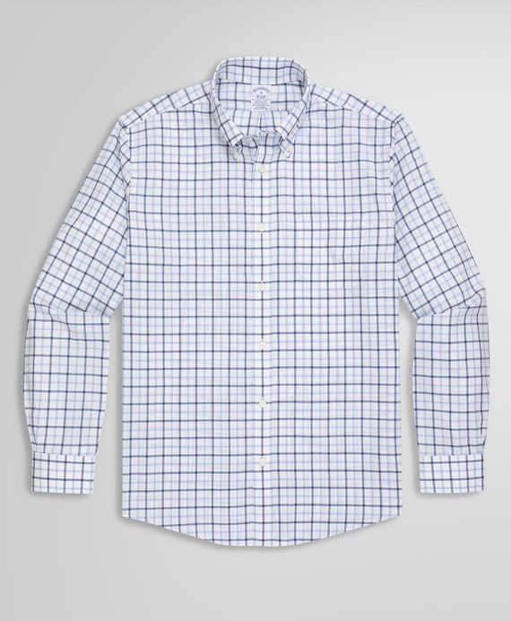 ノンアイロン　ストレッチコットンツイル　チェック　スポーツシャツ　Regular Fit
