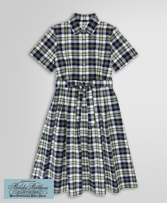 ◆Archive Collection◆コットン　マドラスチェック　ショートスリーブ　シャツドレス