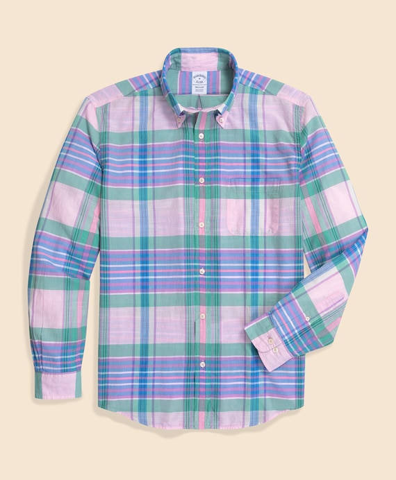 コットン　マドラスチェック　スポーツシャツ　Regular Fit