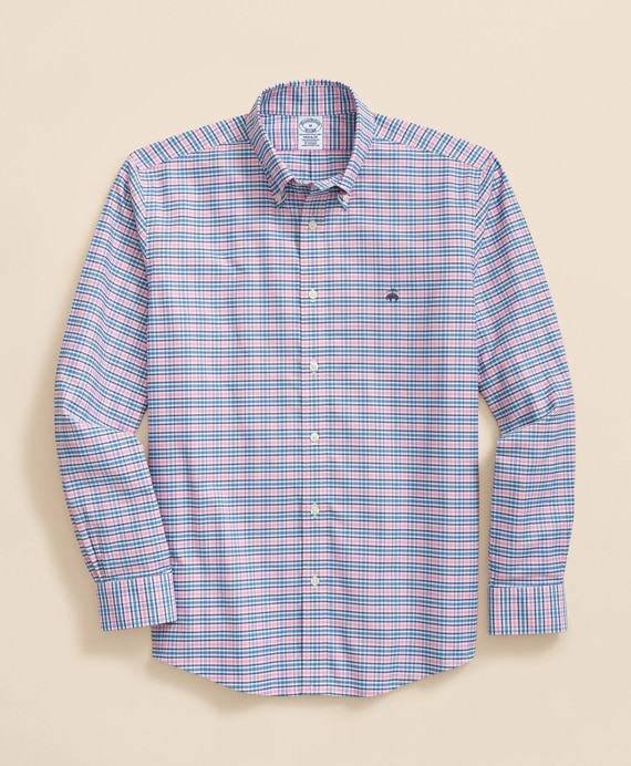 ノンアイロン　ストレッチオックスフォード　GFロゴ　チェック　スポーツシャツ　Regular Fit