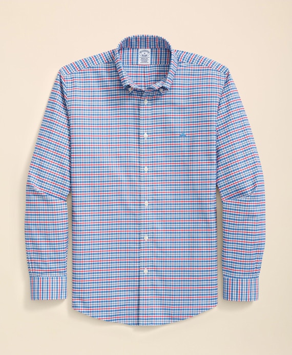 ノンアイロン　ストレッチオックスフォード　GFロゴ　チェック　スポーツシャツ　Regular Fit