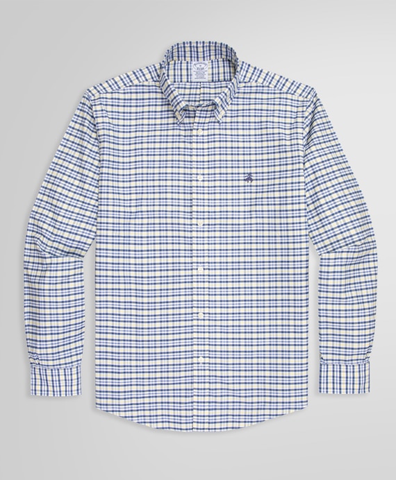 ノンアイロン　ストレッチオックスフォード　GFロゴ　チェック　スポーツシャツ　Regular Fit