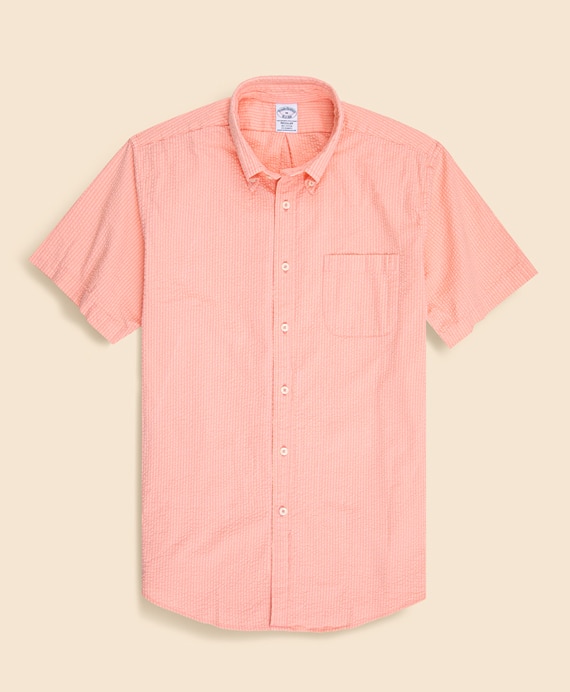 ストレッチコットン　シアサッカー　ショートスリーブ　スポーツシャツ　Regular Fit