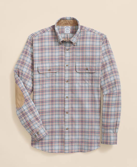 コットン／カシミヤ　フランネル　ダブルポケット　スポーツシャツ　Regular Fit
