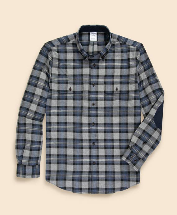 コットン／カシミヤ　フランネル　ダブルポケット　スポーツシャツ　Regular Fit