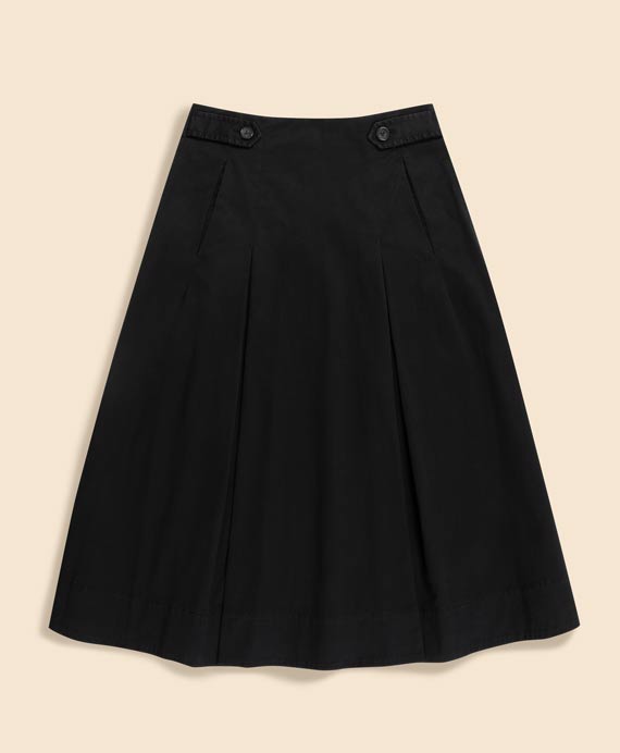 ストレッチコットンツイル　Aライン　タックプリーツスカート