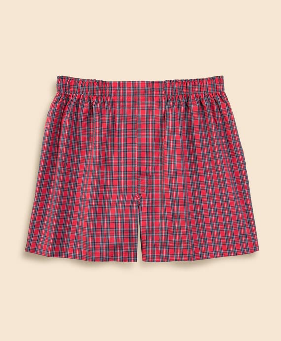 コットンブロードクロス　ホリデータータンチェック　ボクサーショーツ　Traditional Fit