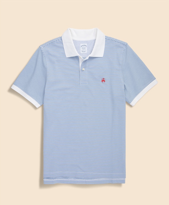 コットン　ストレッチピケ　GFロゴ　フィーダーストライプ　ポロシャツ　Slim Fit