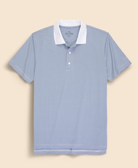 Performance Series　ポリエステルブレンド　ストレッチジャージー　マイクロストライプ　ゴルフポロシャツ