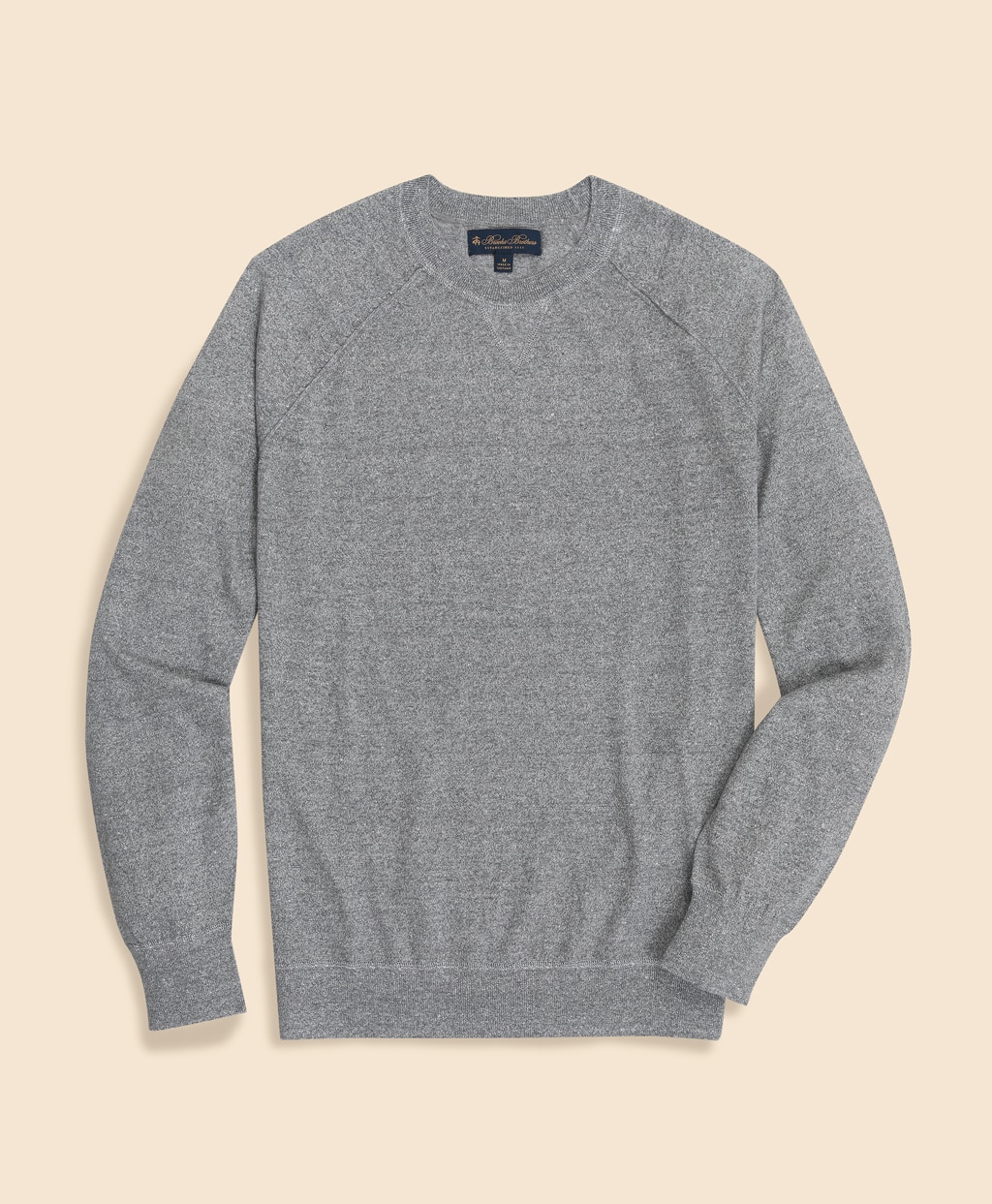 リネンブレンド　ラグランスリーブ　クルーネックセーター