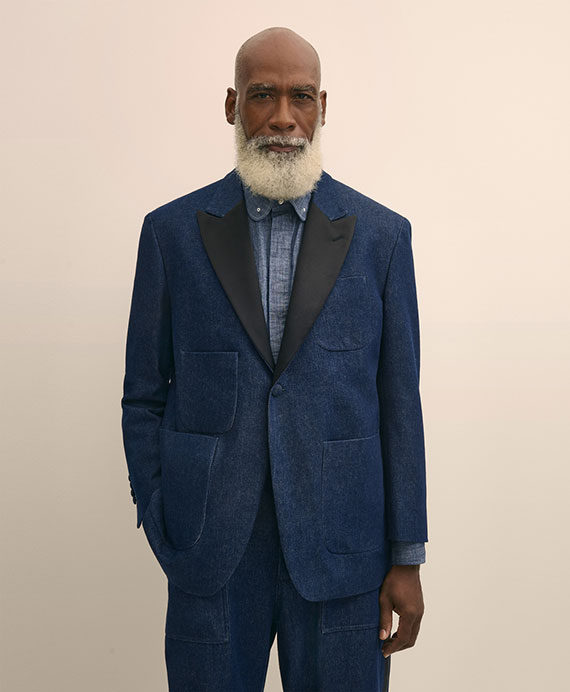 Brooks Brothers × ENGINEERED GARMENTS　デニム　オーバーサイズ　タキシードジャケット