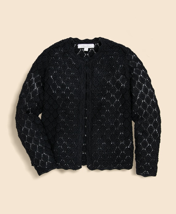 コットン　クロシェ　カーディガン