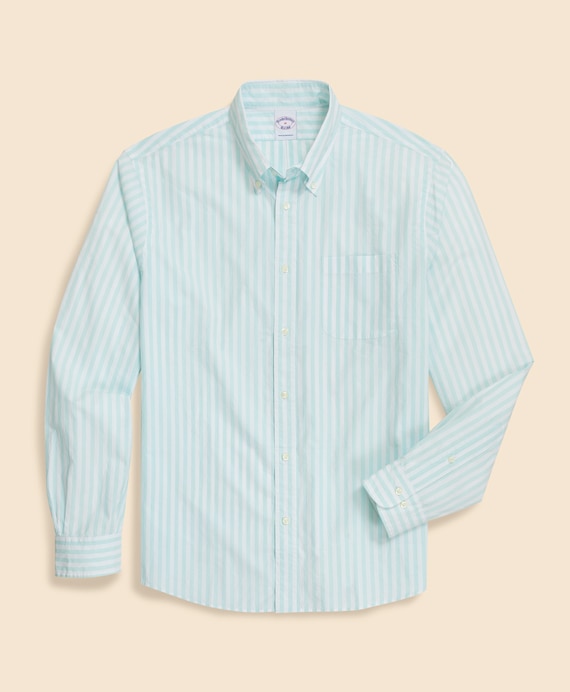 コットンポプリン　ブッチャーストライプ　フライデーシャツ