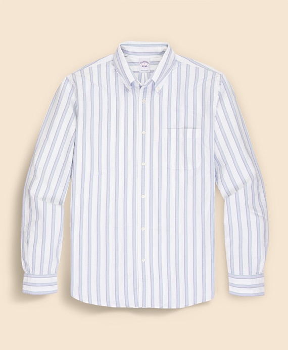 コットン　オックスフォード　ストライプ　フライデーシャツ