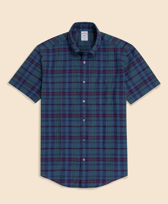 コットン　マドラスチェック　ショートスリーブ　スポーツシャツ　Regular Fit