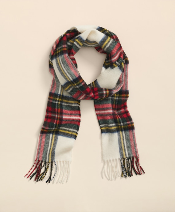 メリノウール　プラッド　マフラー　Made in UK