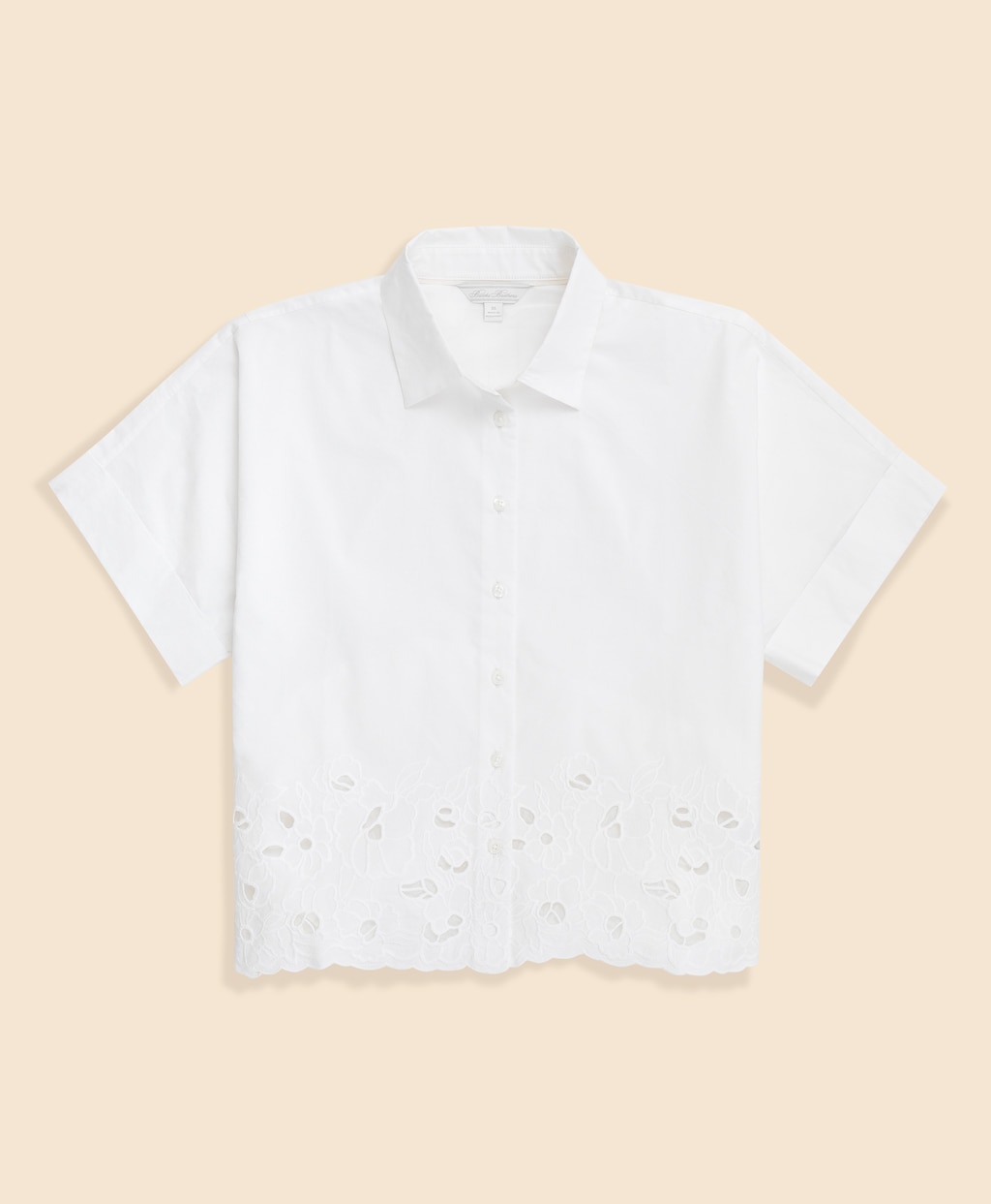 コットンサテン　アイレット　クロップドブラウス