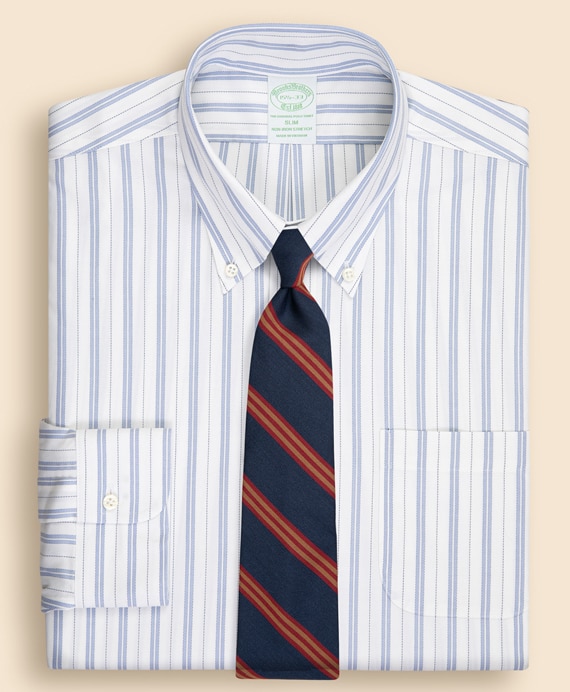 ノンアイロン　ストレッチロイヤルオックスフォード　ストライプ　ドレスシャツ　Slim Fit
