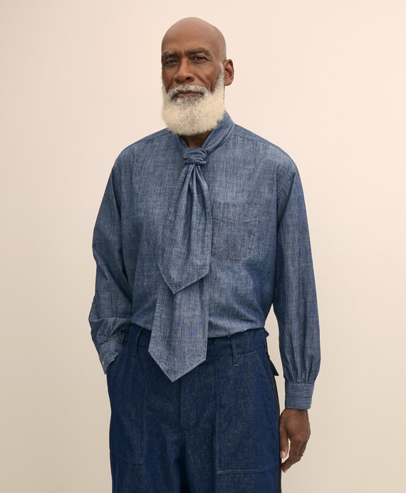 Brooks Brothers × ENGINEERED GARMENTS　シャンブレー　オーバーサイズ　クラバットシャツ
