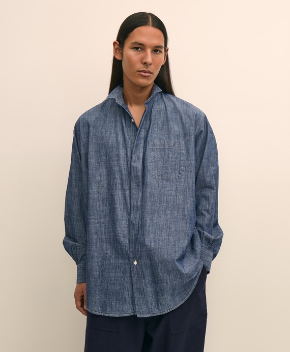 Brooks Brothers × ENGINEERED GARMENTS　シャンブレー　オーバーサイズ　ウイングカラーシャツ