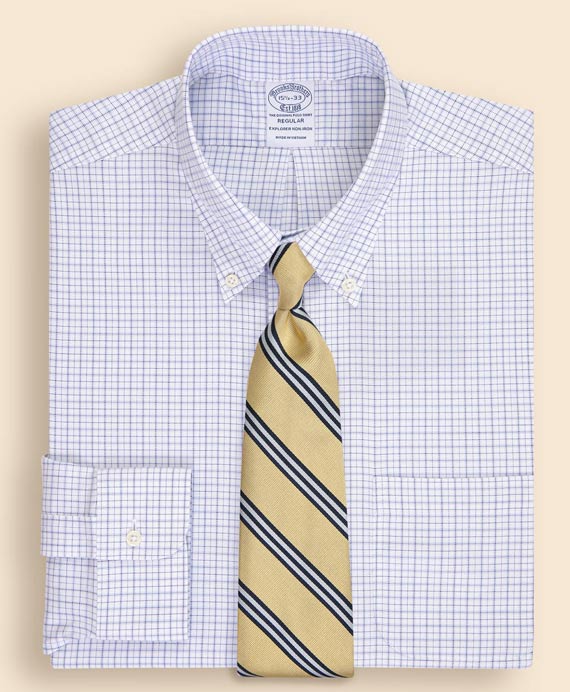 Brooks Brothers Explorer　ノンアイロン　コットンブレンド　ウィンドウペイン　ドレスシャツ　Regular Fit