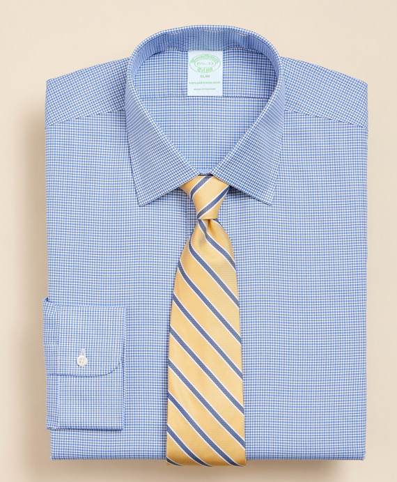 Brooks Brothers Explorer　ノンアイロン　スーピマコットンブレンド　チェック　ドレスシャツ　Slim Fit
