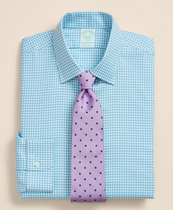 Brooks Brothers Explorer　ノンアイロン　スーピマコットンブレンド　シーズナルパターン　ドレスシャツ　Slim Fit