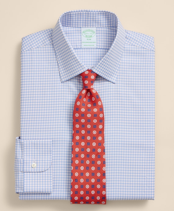 Brooks Brothers Explorer　ノンアイロン　スーピマコットンブレンド　シーズナルパターン　ドレスシャツ　Slim Fit