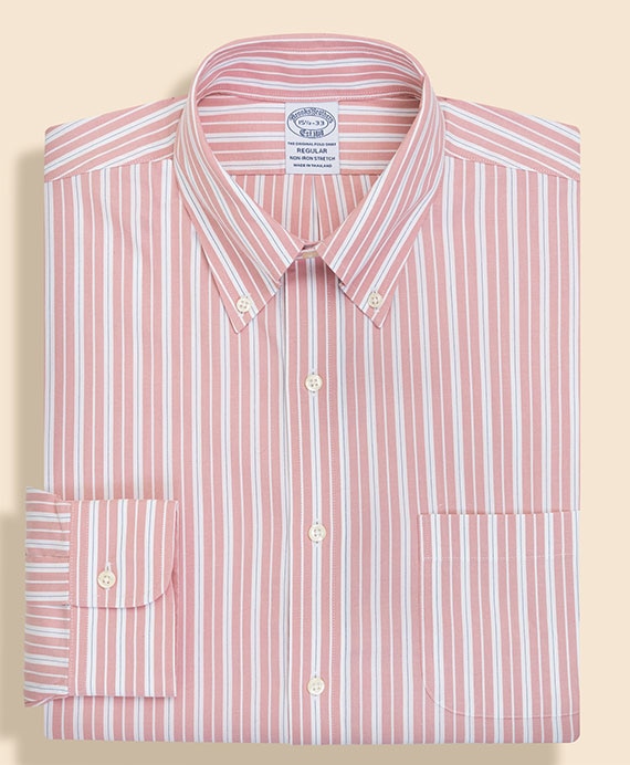 ノンアイロン　スーピマコットン　ストレッチピンポイントオックスフォード　シーズナルパターン　ドレスシャツ　Regular Fit