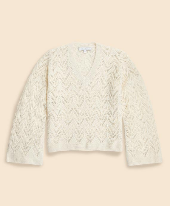 メリノウール／アルパカ　ポインテール　Vネックセーター