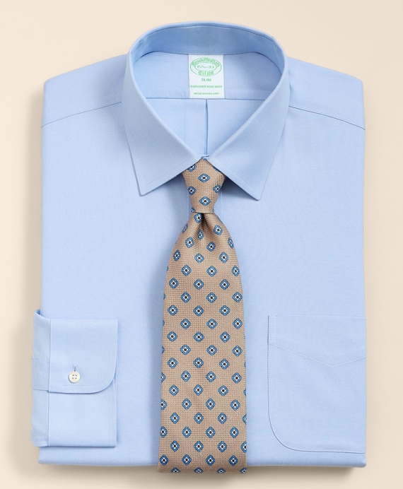 Brooks Brothers Explorer　ノンアイロン　スーピマコットンブレンド　ドレスシャツ　Slim Fit