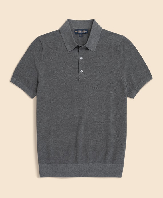 スーピマコットン　ストレッチピケ　ショートスリーブ　ポロセーター