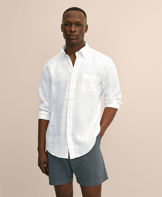 アイリッシュリネン　シーズナルパターン　スポーツシャツ　Regular Fit