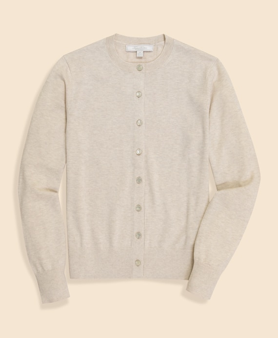 スーピマコットン　クルーネック　カーディガン