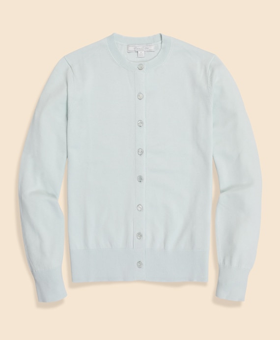 スーピマコットン　クルーネック　カーディガン