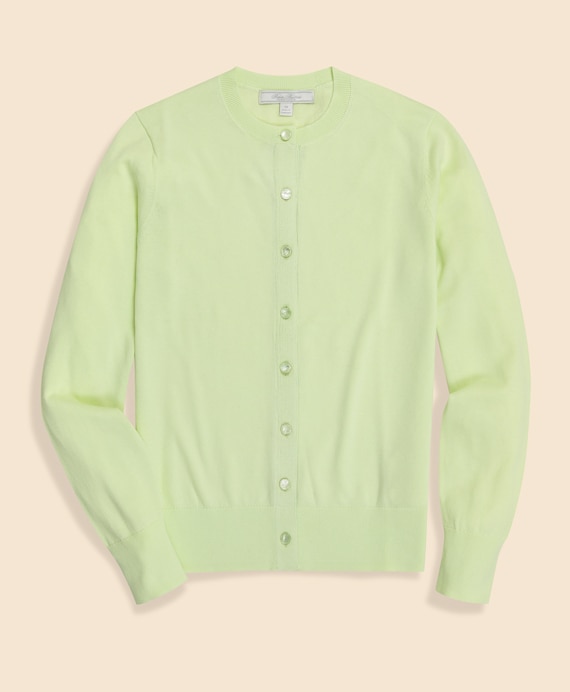 スーピマコットン　クルーネック　カーディガン