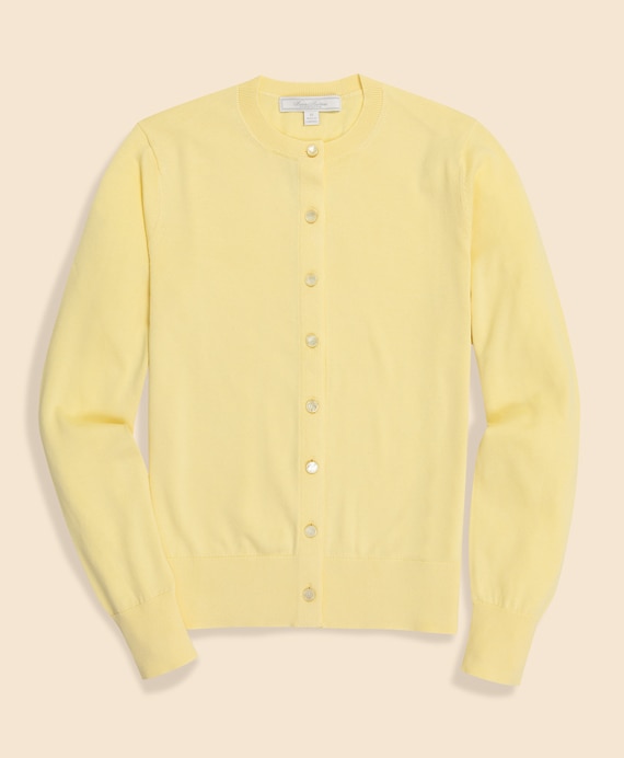 スーピマコットン　クルーネック　カーディガン