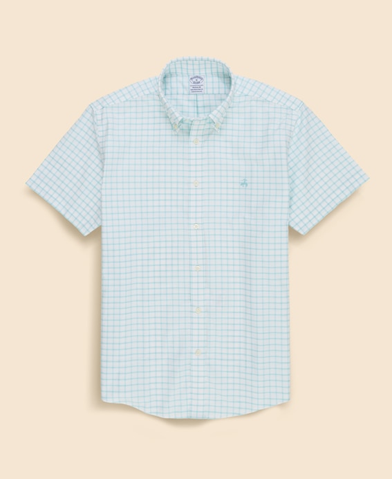 ノンアイロン　ストレッチオックスフォード　GFロゴ　シーズナルパターン　ショートスリーブスポーツシャツ　Regular Fit