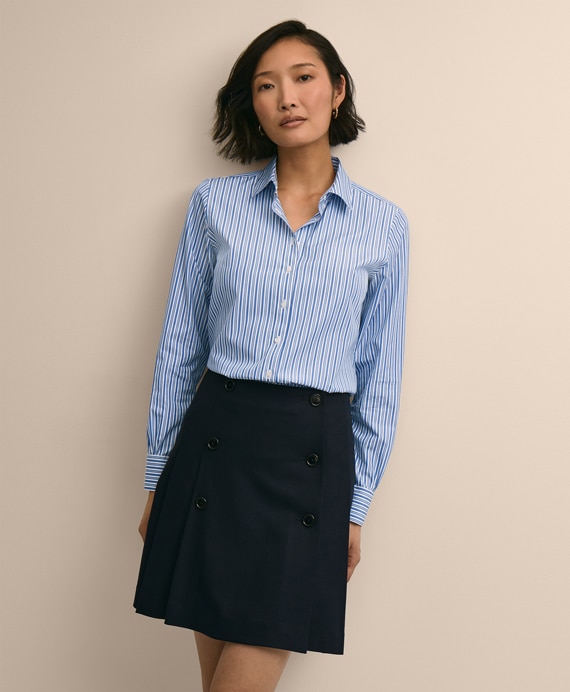 ラグジュアリー　コットン　オルタネイトストライプ　ドレスシャツ　Classic Fit