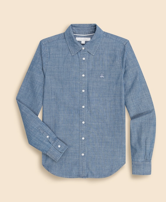 コットン　GFロゴ　シャンブレーシャツ　Classic Fit