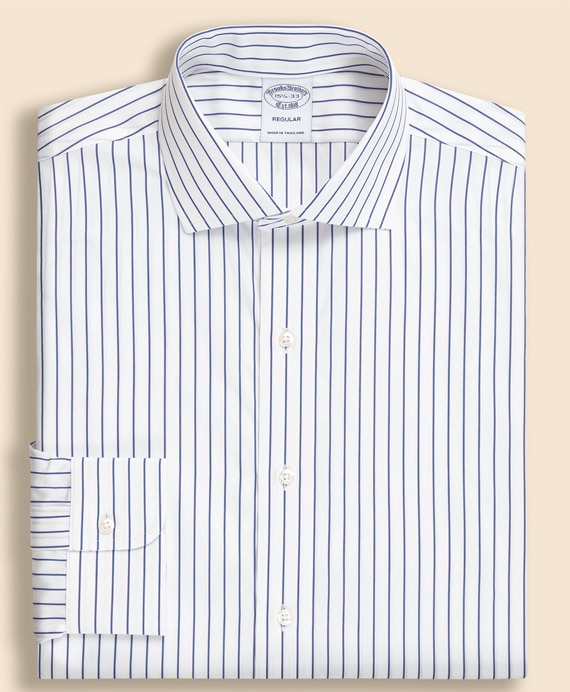 スーピマコットン　ピンストライプ　フレンチプラケット　ドレスシャツ　Regular Fit