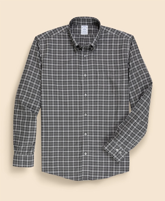 ノンアイロン　ストレッチコットンツイル　チェック　スポーツシャツ　Regular Fit