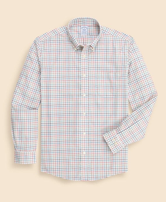 ノンアイロン　ストレッチコットンツイル　チェック　スポーツシャツ　Regular Fit